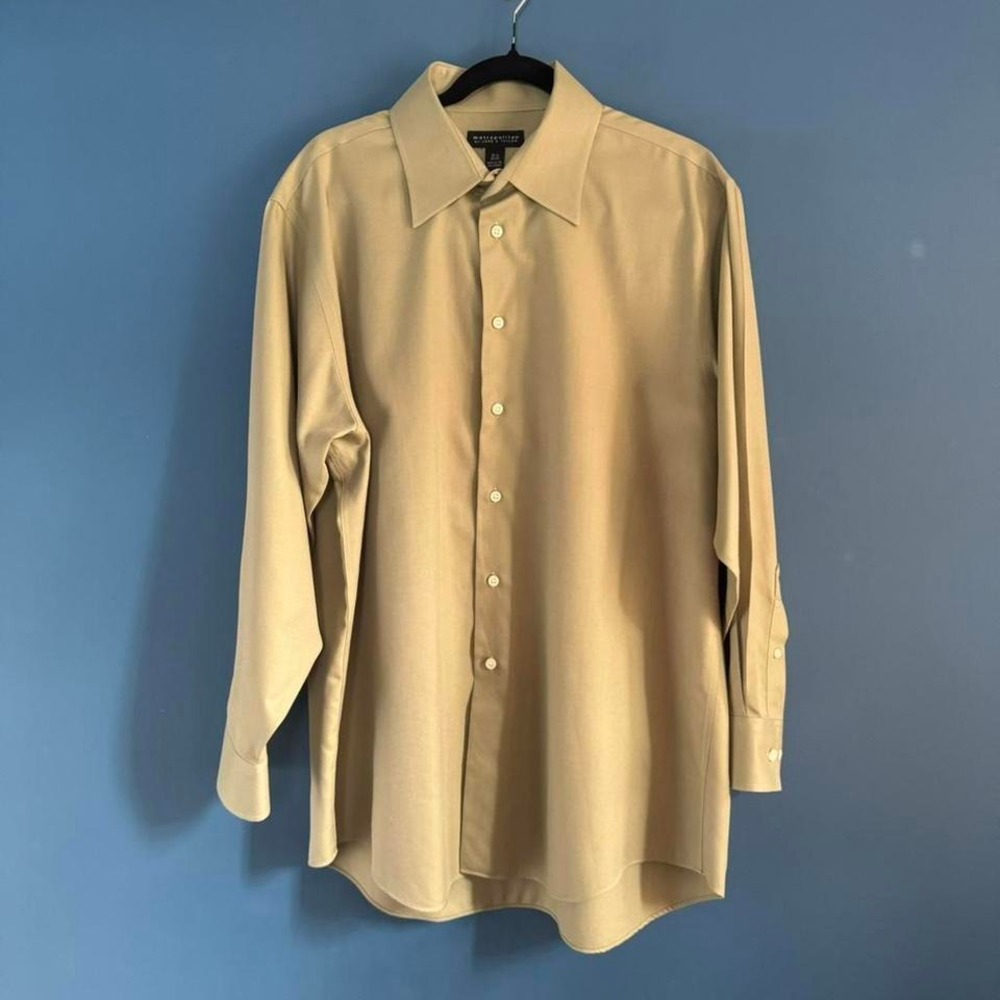 Metropolitan by Lord‎ & Taylor Dress Shirt Men's Size 16 1/2 32/33 Cotton Green